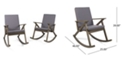 Noble House Gus Outdoor Rocking Chair (Set of 2)